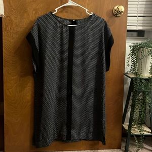 Dark blue with mini diamond print dress